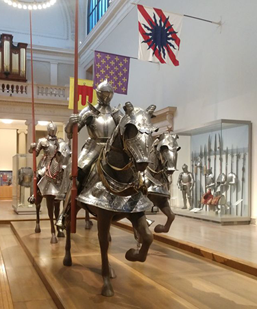 knights and horses in armor